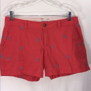 Old Navy Sz 6 Shorts Salmon Color Blue Anchors